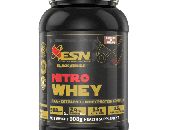 ESN Black Series Nitro Whey Protein, 24.5g Protein, 5.5g Creatine Monohydrate & Creatine Ethyl Ester, 3.5g Saa+bcaa With L-glutamine & Taurine, Muscle Building Protein