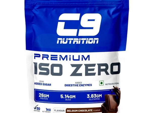 C9 Nutrition ISO ZERO Whey Isolate 26g Protein | Vegetarian | 5.14g BCAA | 3.83g Glutamine | Gluten-Free & Lab Tested | 1 kg